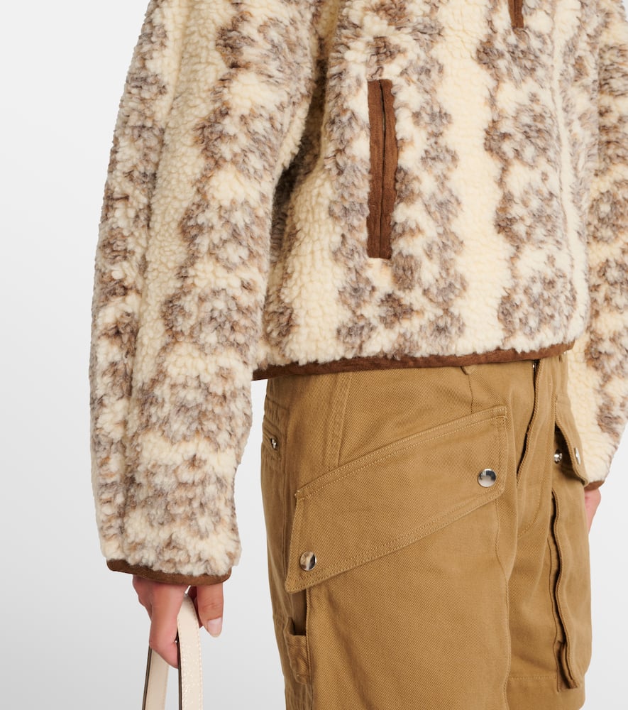 Marant Etoile Marie printed teddy half-zip sweater