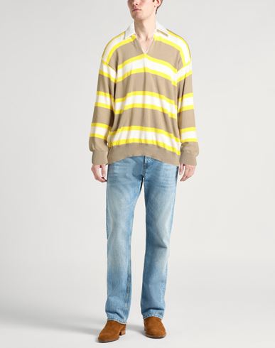 Man Sweater Yellow Size 40 Cotton