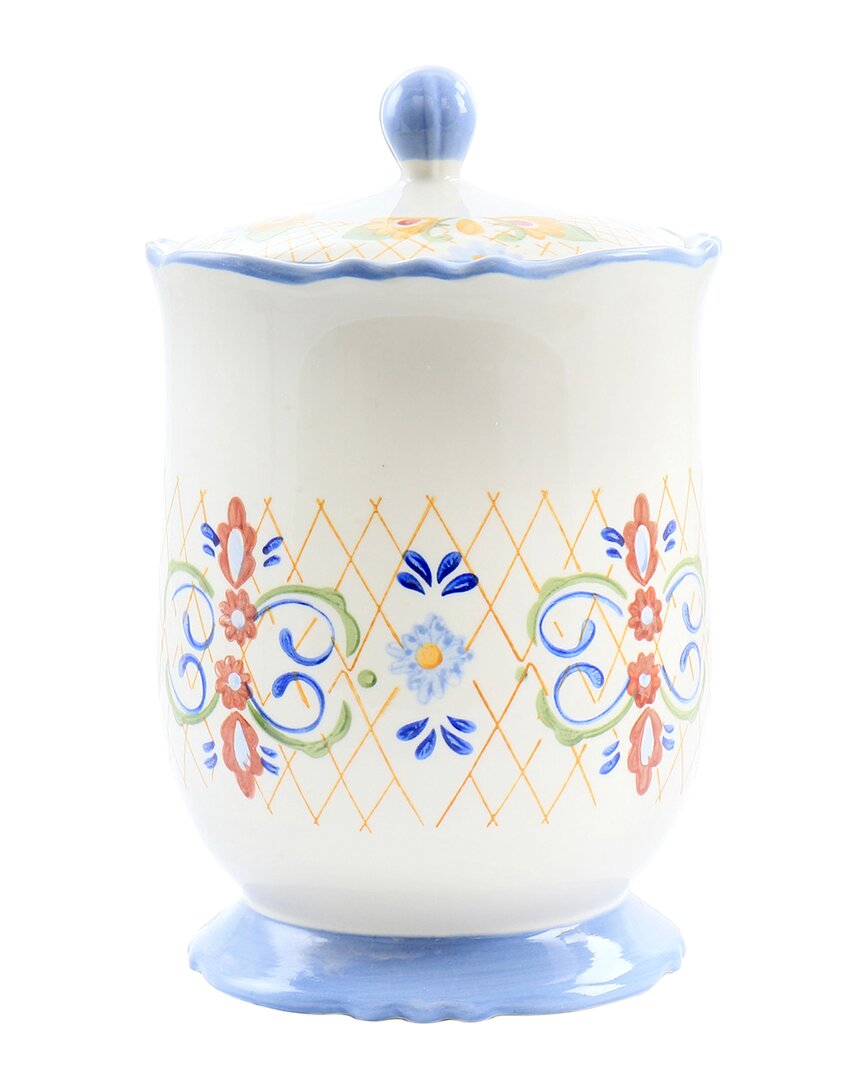 Tierra 2.7Qt Hand Painted Stoneware Canister