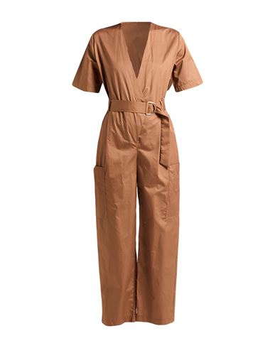 Woman Jumpsuit Brown Size 6 Cotton