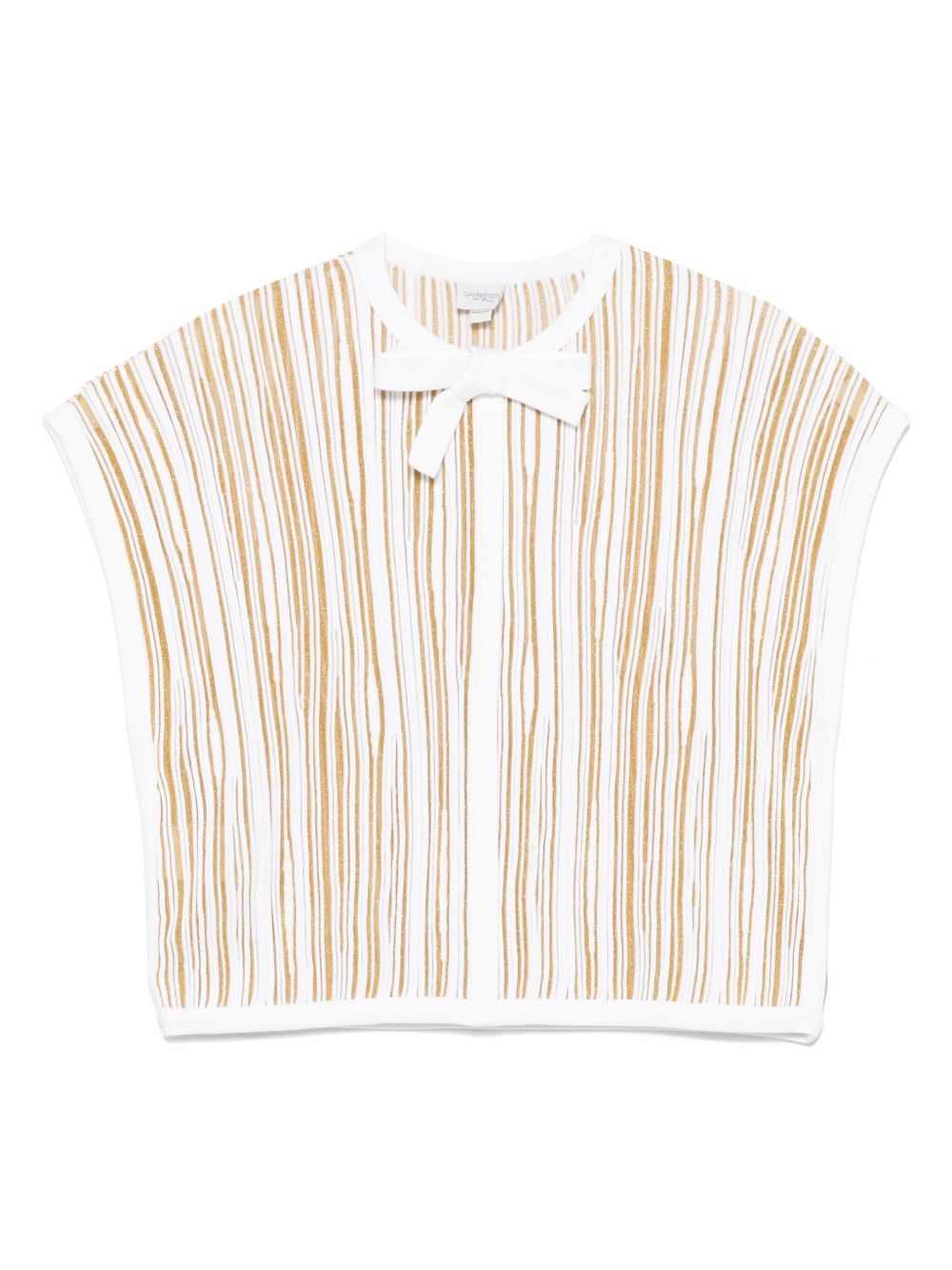Striped lurex top - White