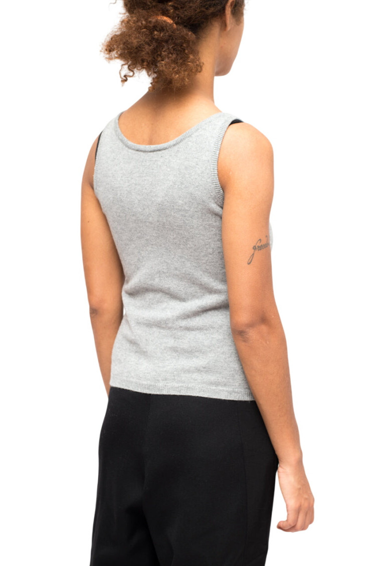 Grey Round Neck Top