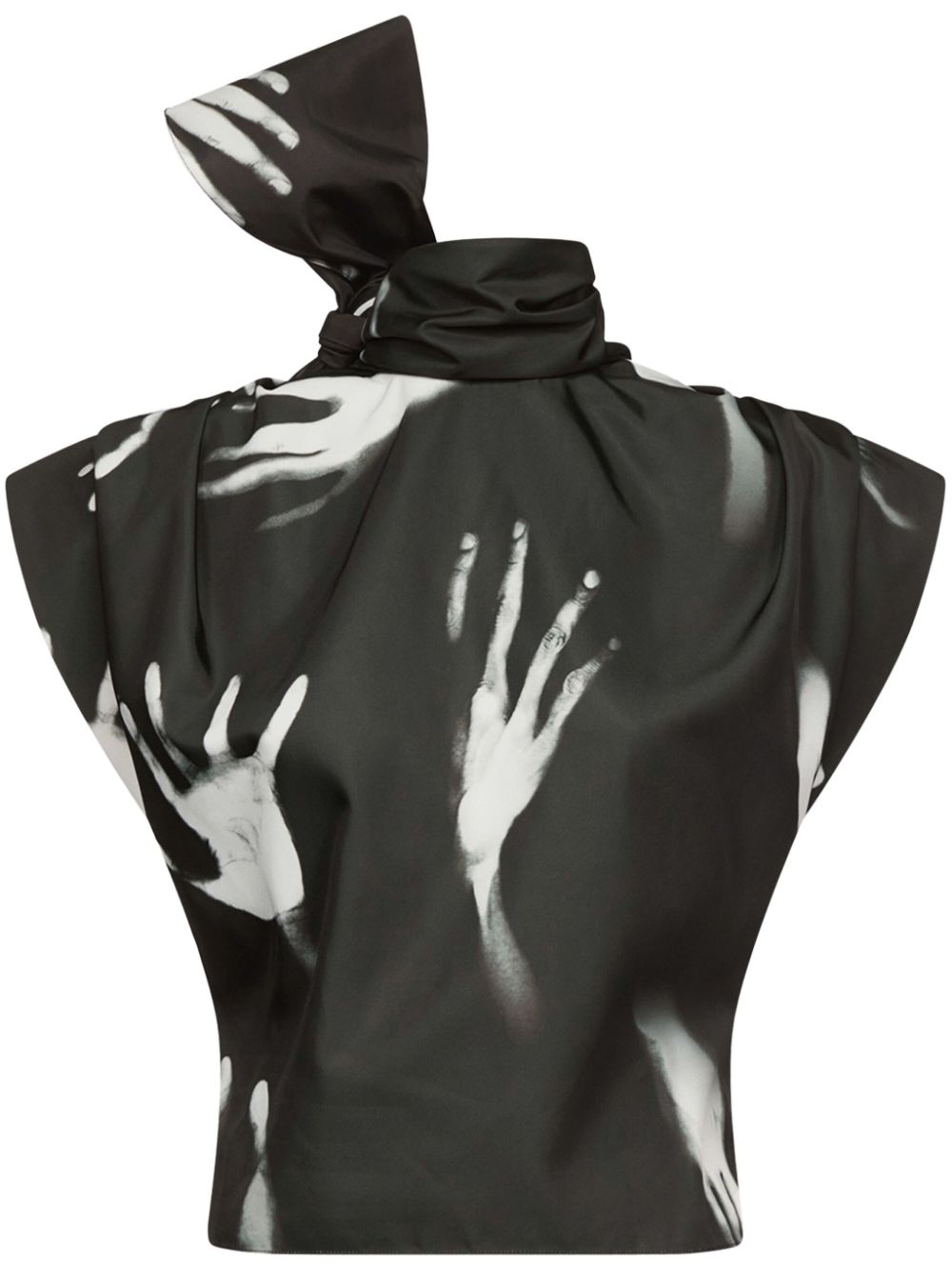 Handprint sleeveless top - Black