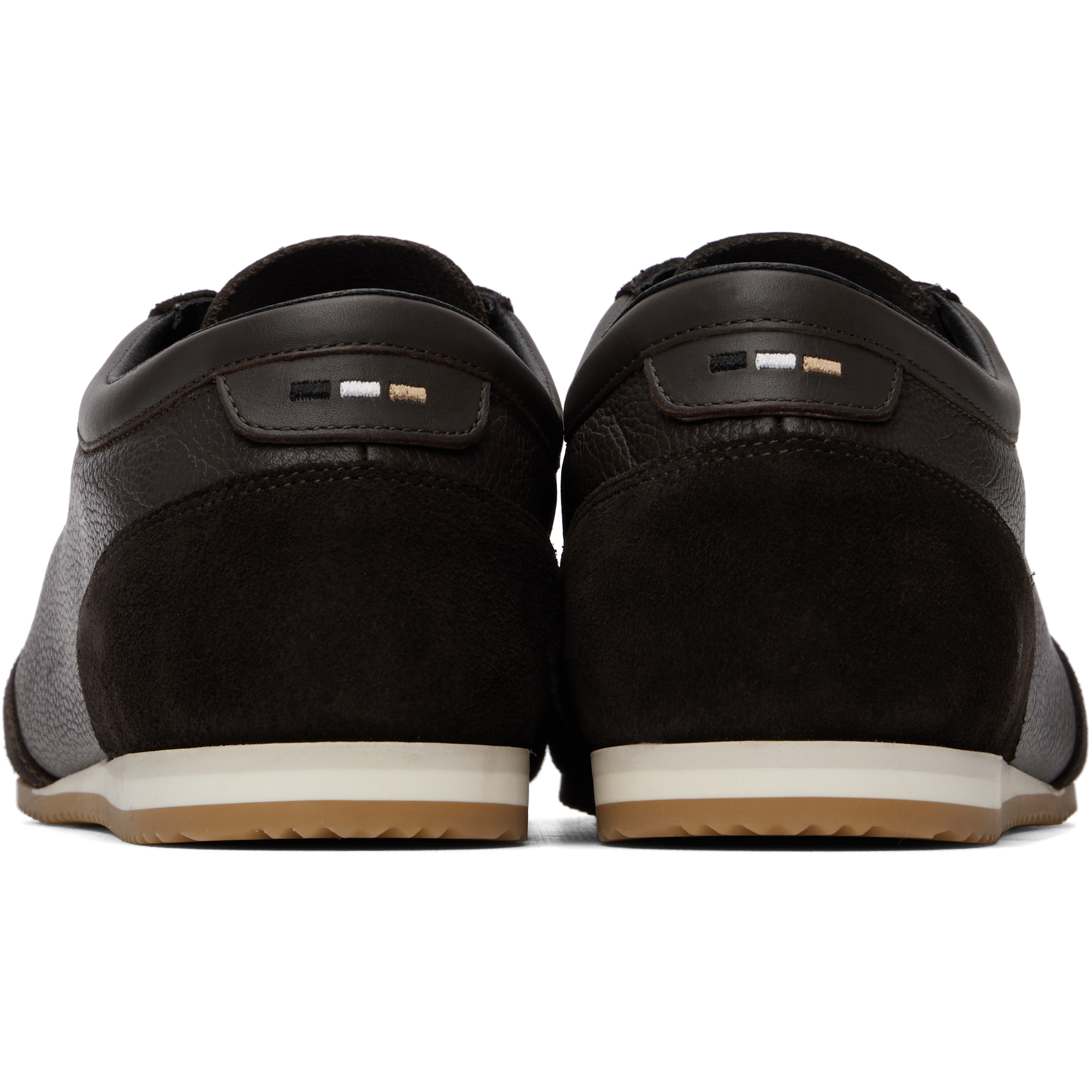Brown Suede Trrim Leather Sneakers