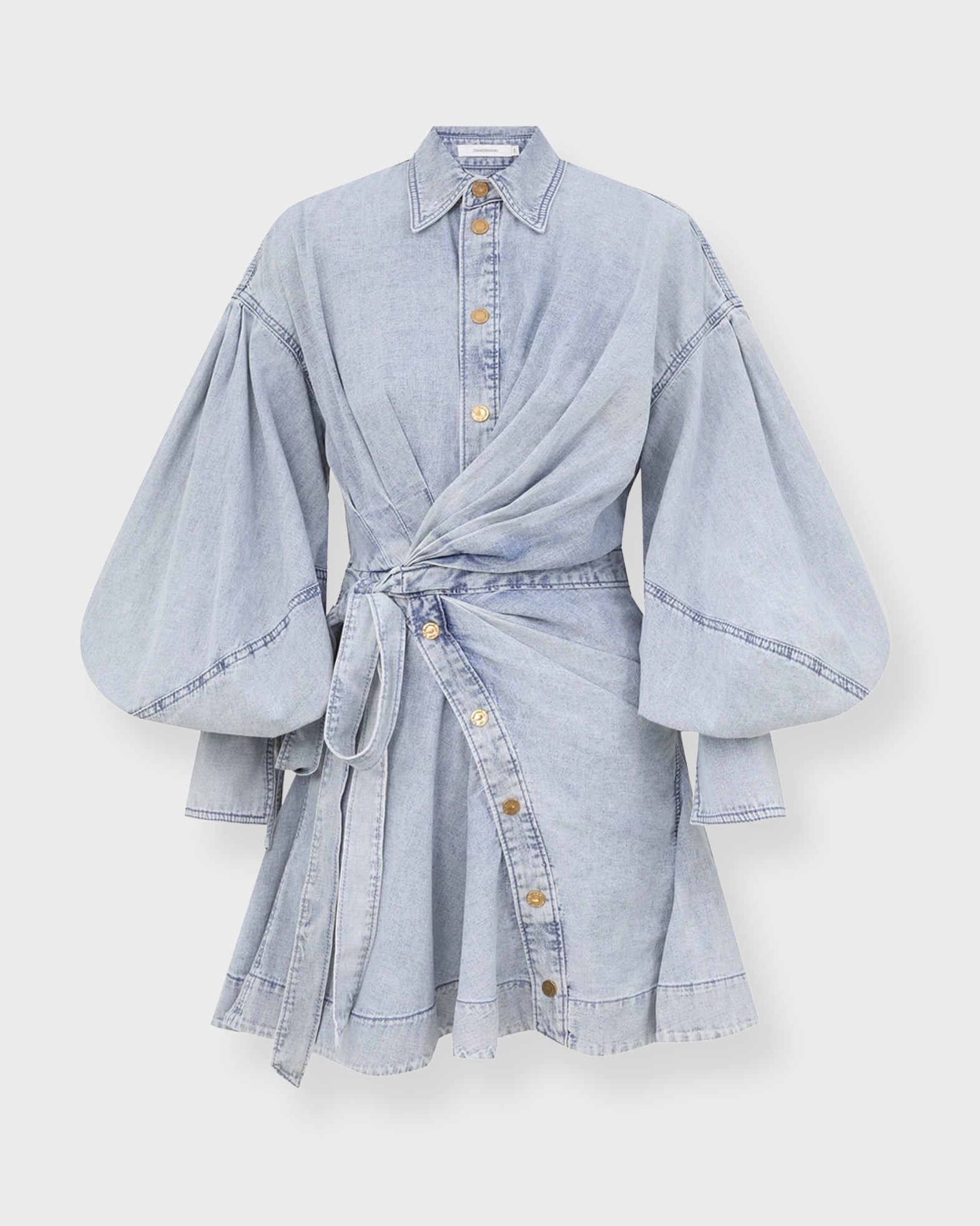 Zimmermann Dress Rebellion Denim Wrap Mini Light blue 2