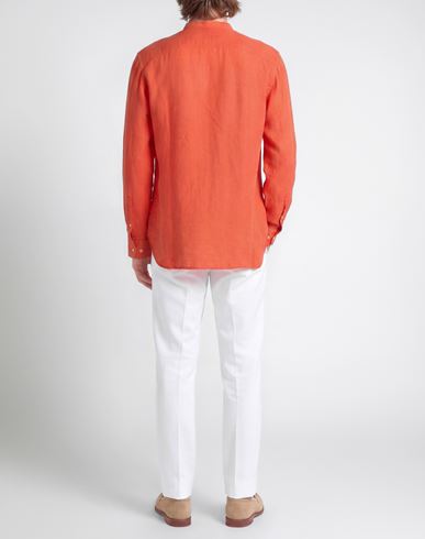 Man Shirt Tomato red Size L Linen