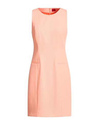 Woman Mini dress Salmon pink Size 8 Polyester, Viscose, Elastane