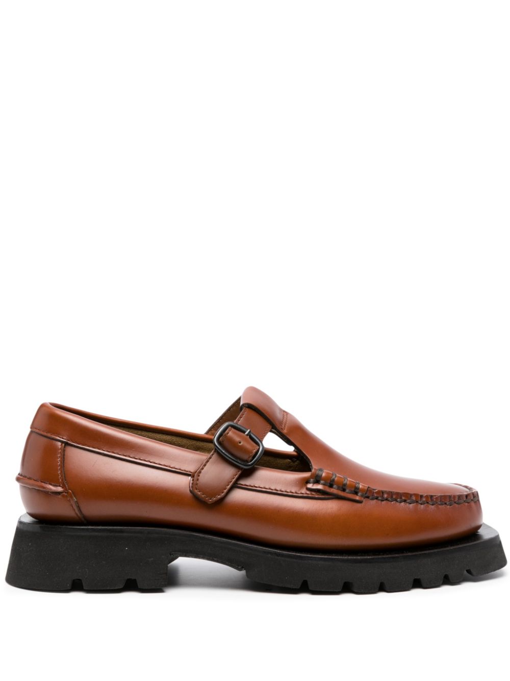 Alber T-bar leather loafer - Brown