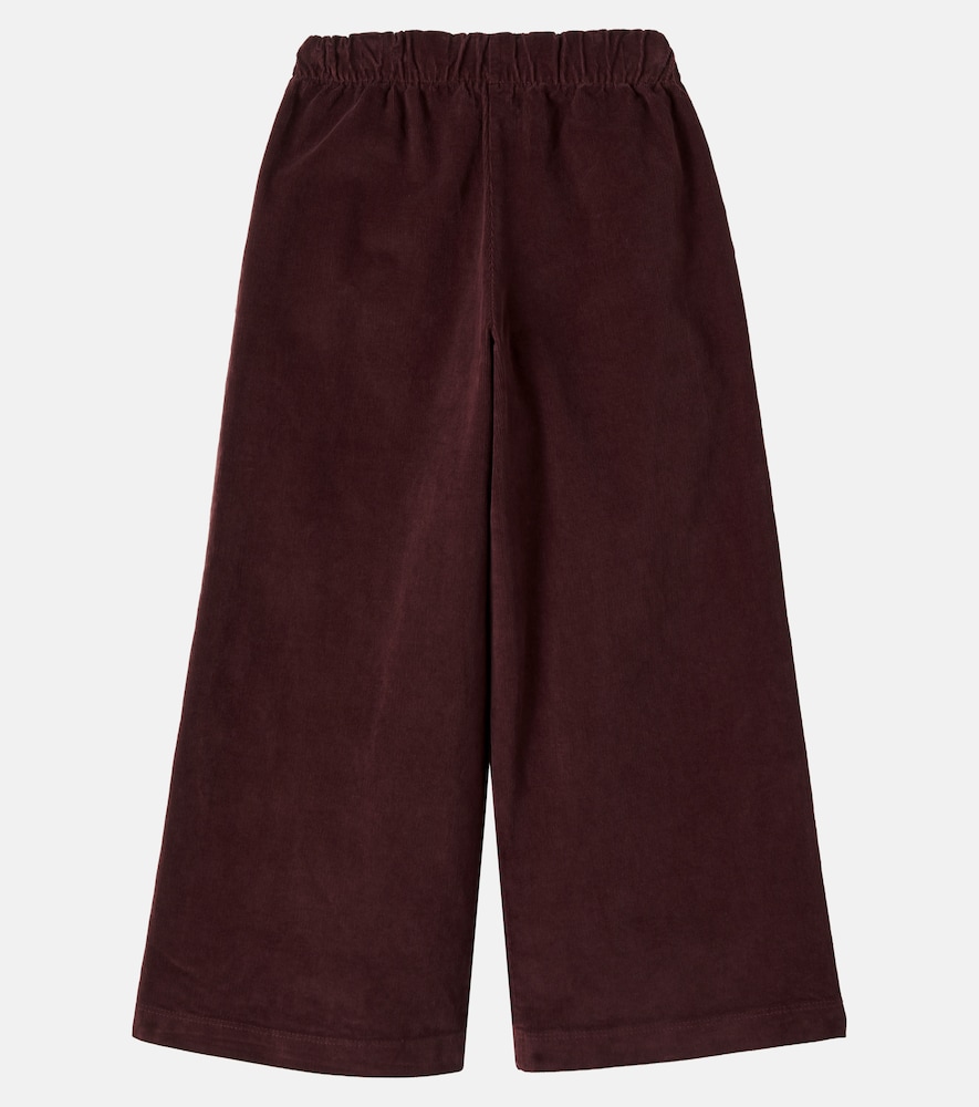 Cotton corduroy wide-leg pants