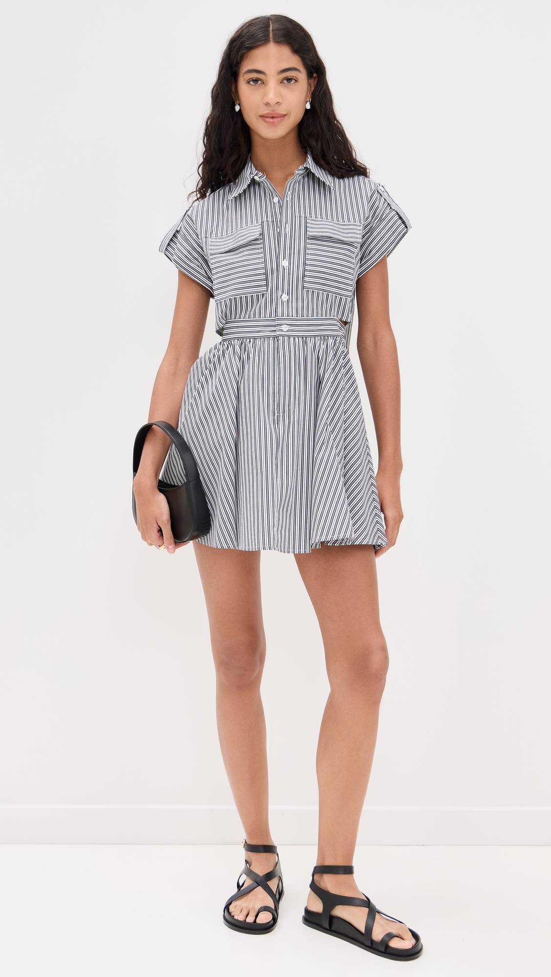 O. p.t Rowe Dress Black White Stripe