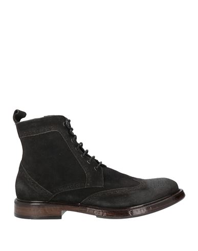 Man Ankle boots Dark brown Size 11 Leather