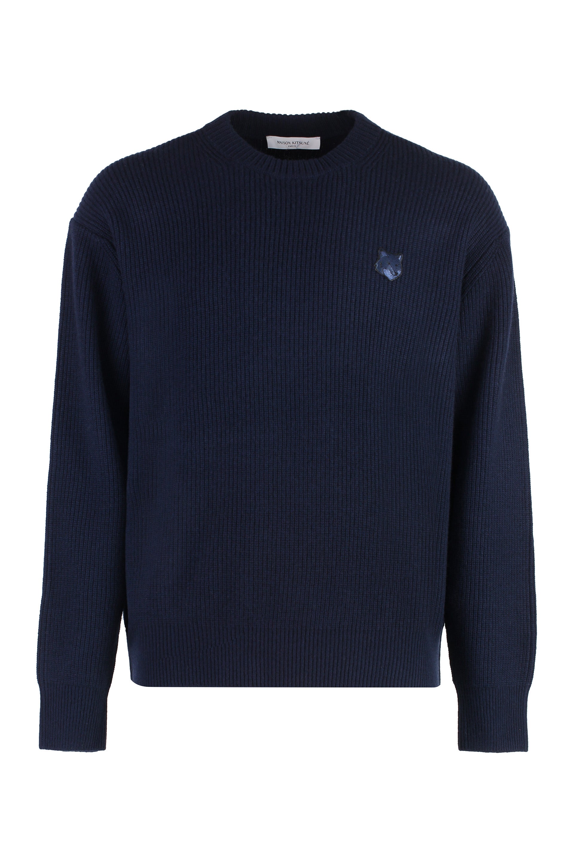 Bold Fox Head Patch Ribbed Jumper
