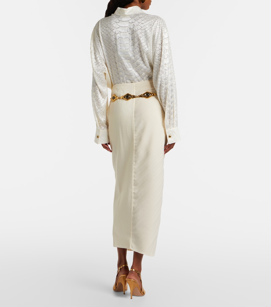 Pleated midi skirt