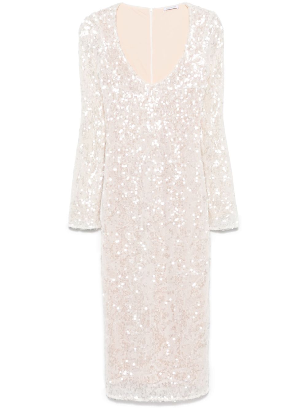 Sequin-embellished midi dress - White