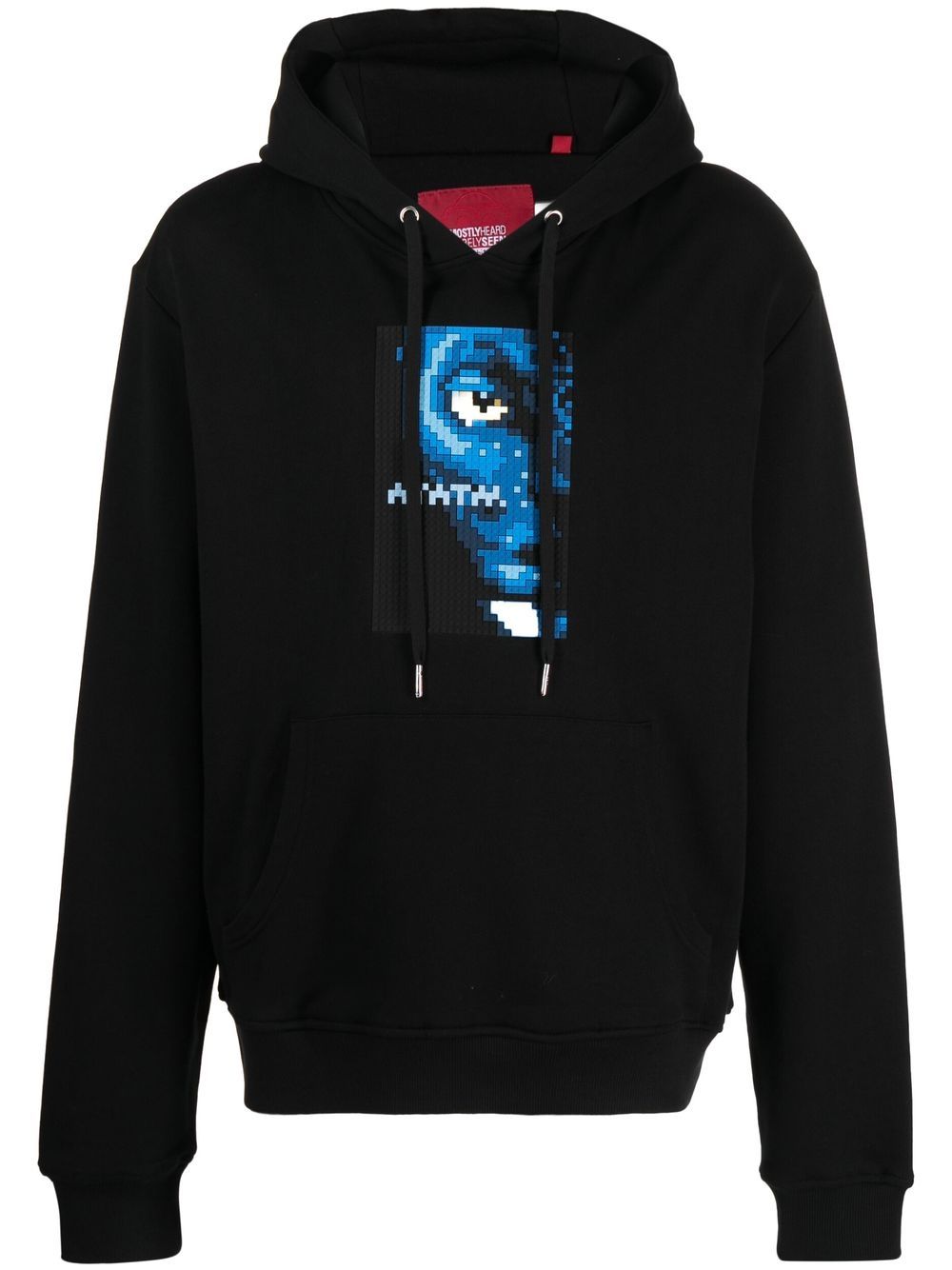 Graphic-print pullover hoodie - Black