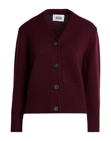 Woman Cardigan Burgundy Size 6 Merino Wool