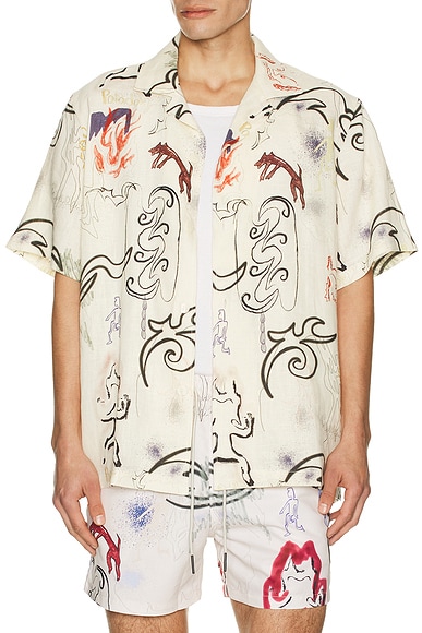 OAS Paradox Cuba Shirt in Light Multi - Cream. M also in L, S, XL/1X