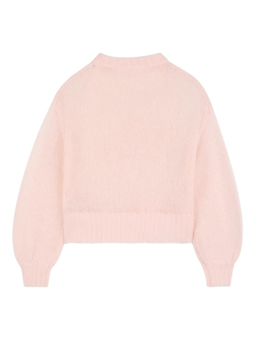 Girls Light Pink Full Sleeves Sweater