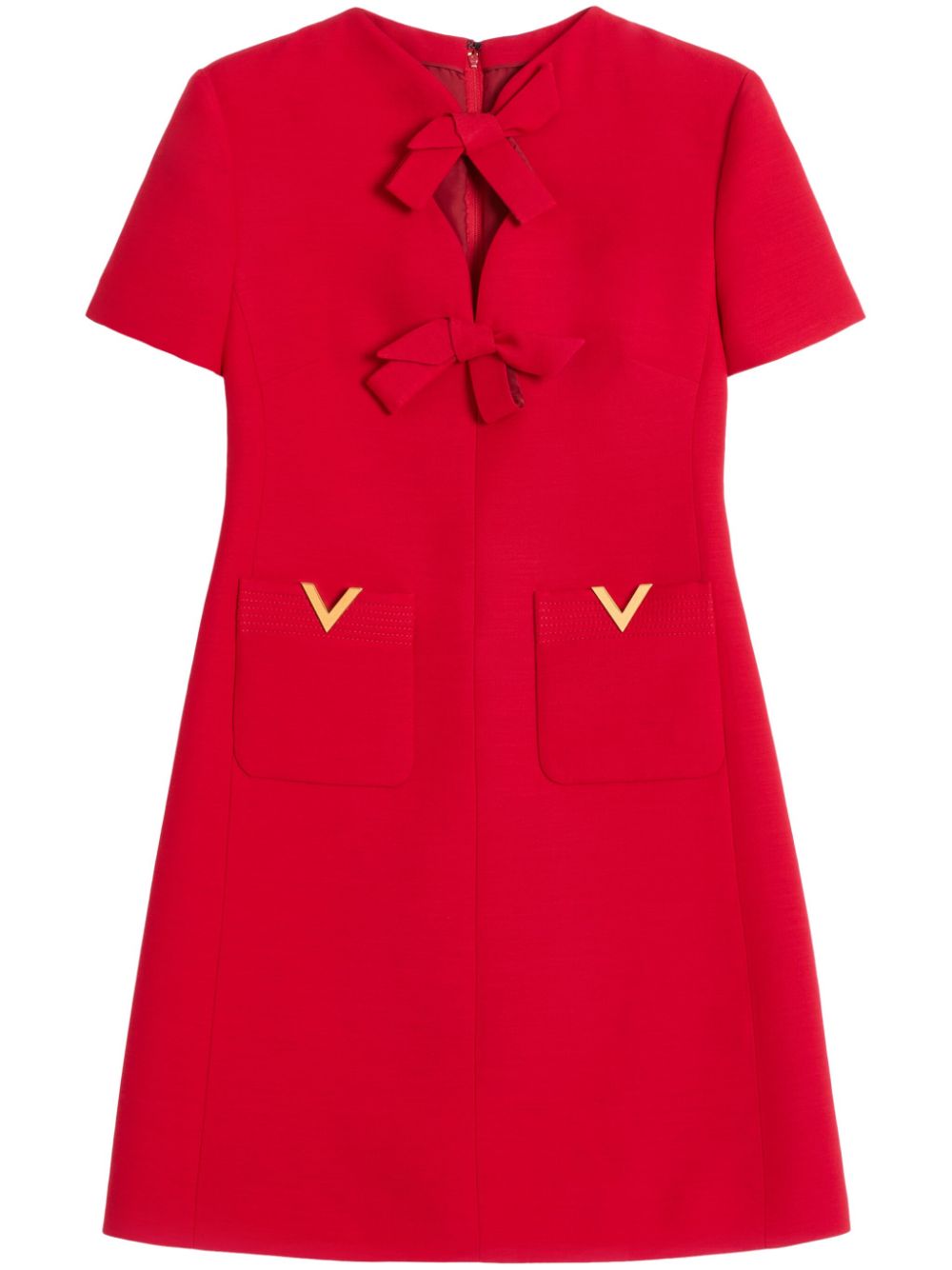 Crepe couture mini dress - Red