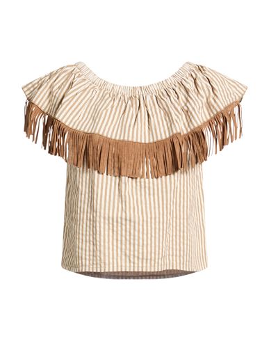 Le Volière Woman Top Camel Size M/L Cotton
