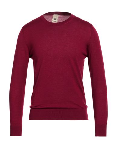 Man Sweater Burgundy Size 40 Super 140s Wool, Silk, Cashmere