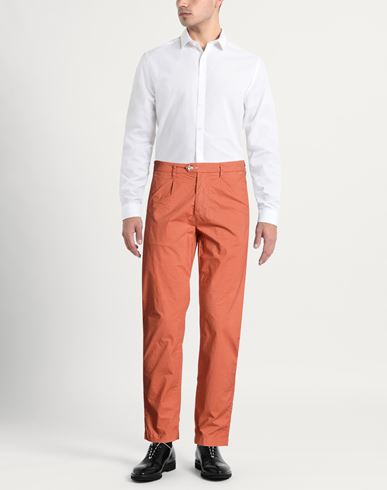 Man Pants Orange Size 30 Cotton, Elastane