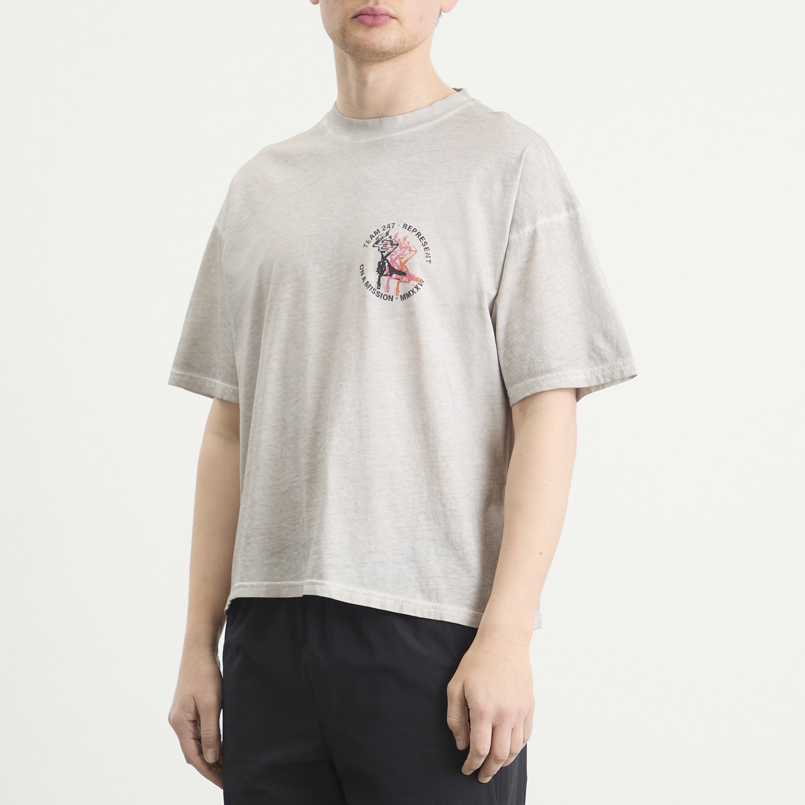 Men's Torch Crop T-Shirt Bleach Wash