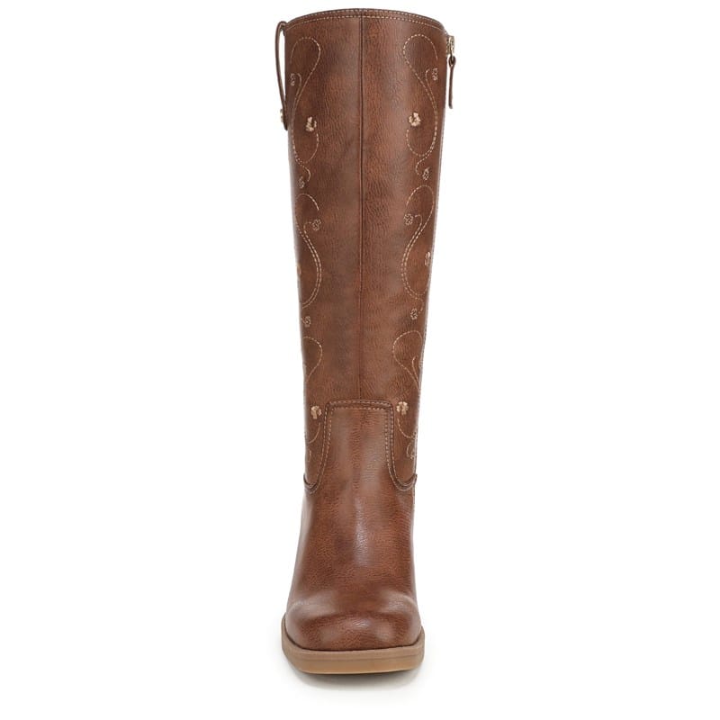 Women's Joplin Tall Boots (Embroidered Whiskey Brown Faux Leather)