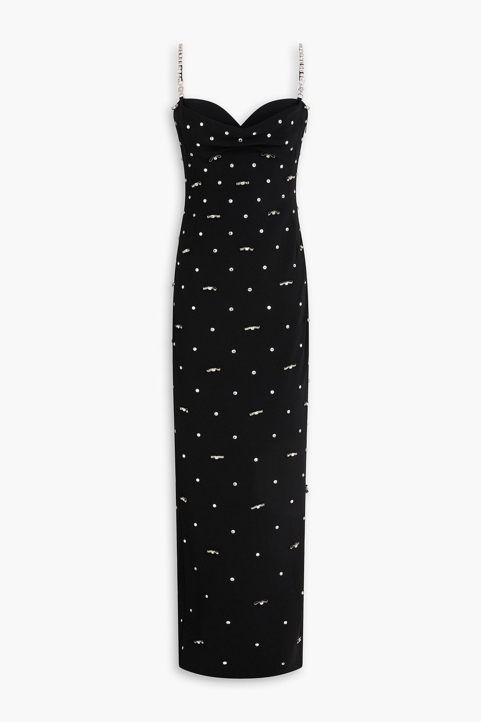 Crystal-embellished silk-crepe maxi dress - Black - IT 40