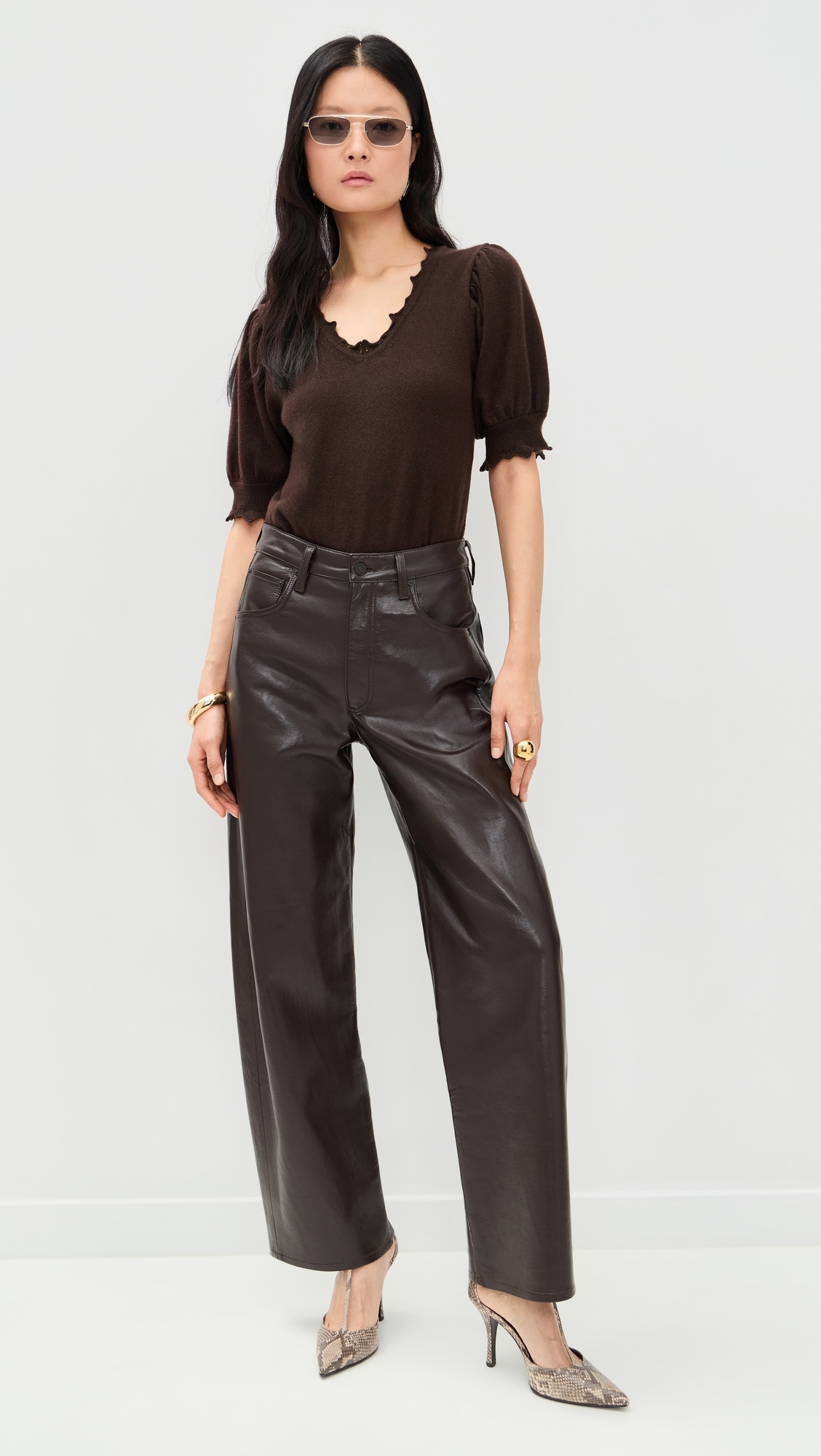Polline Short Sleeve Cashmere Top Wenge