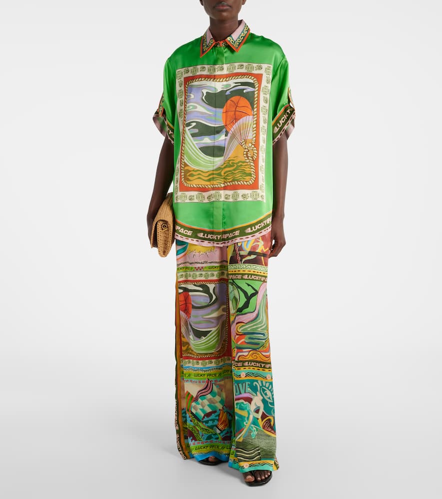 Alémais Lucky Pace printed silk shirt