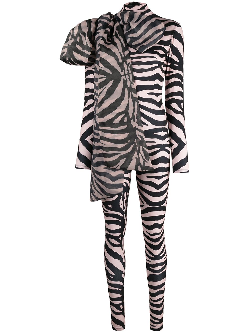 Zebra print stretch bodysuit - Neutrals
