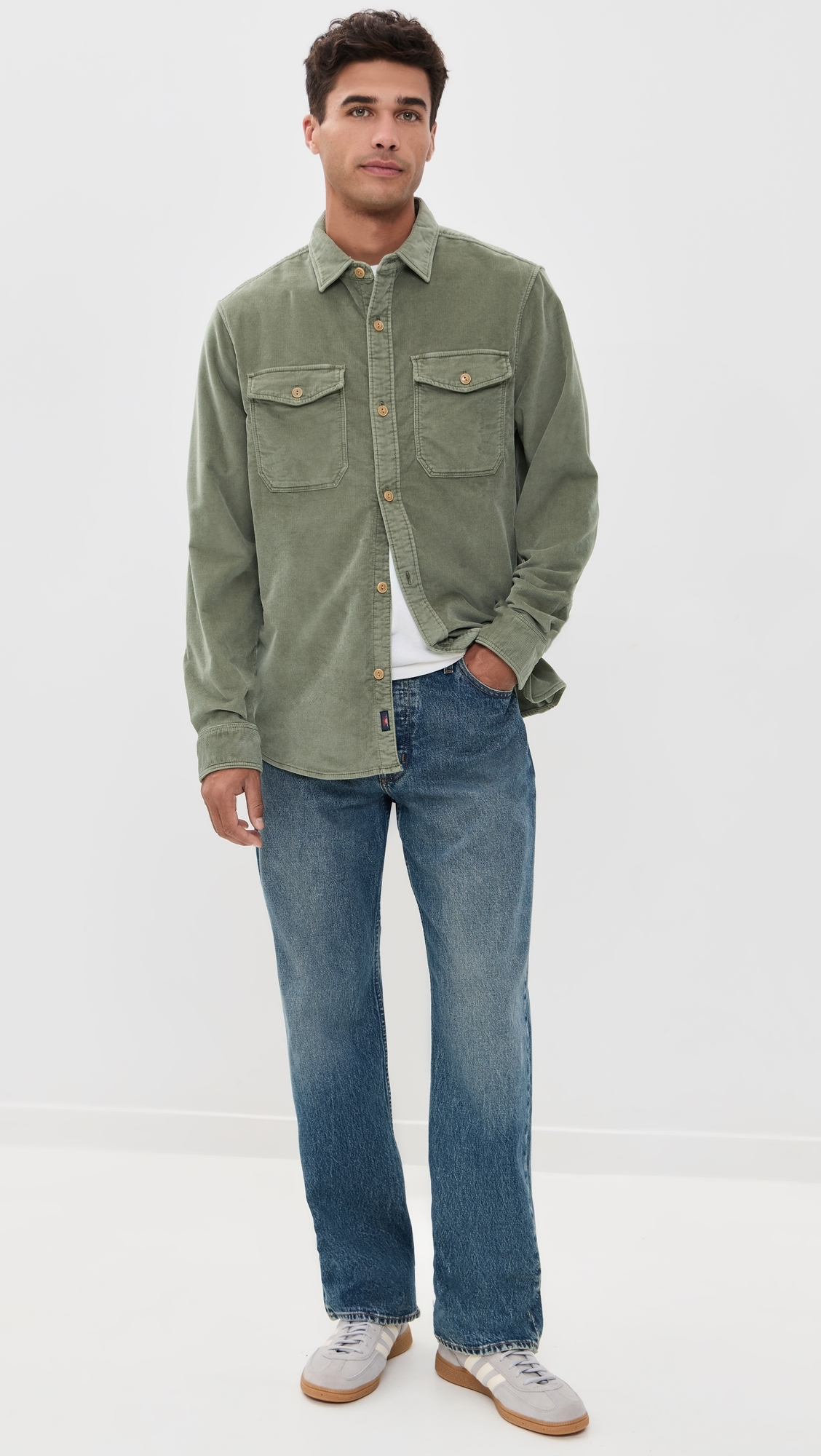 Stretch Terry Corduroy Workshirt Light Pine