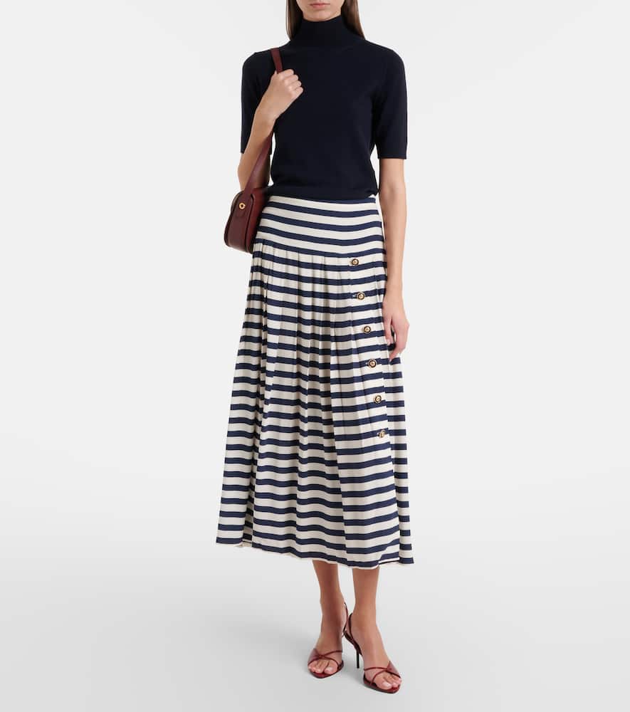 Lea striped midi skirt