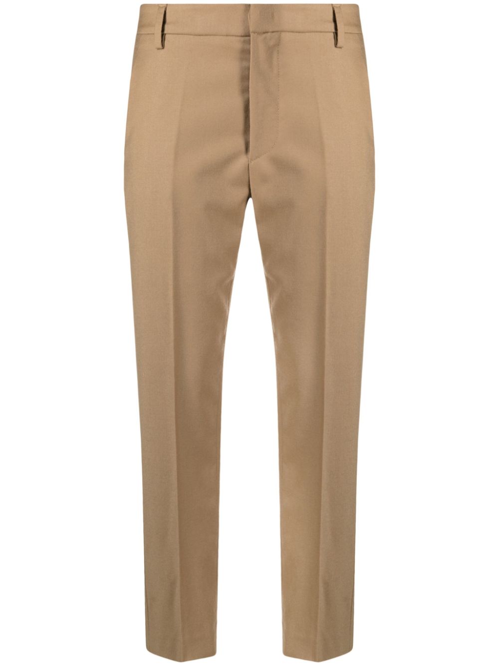 Nima cropped virgin wool trousers - Brown