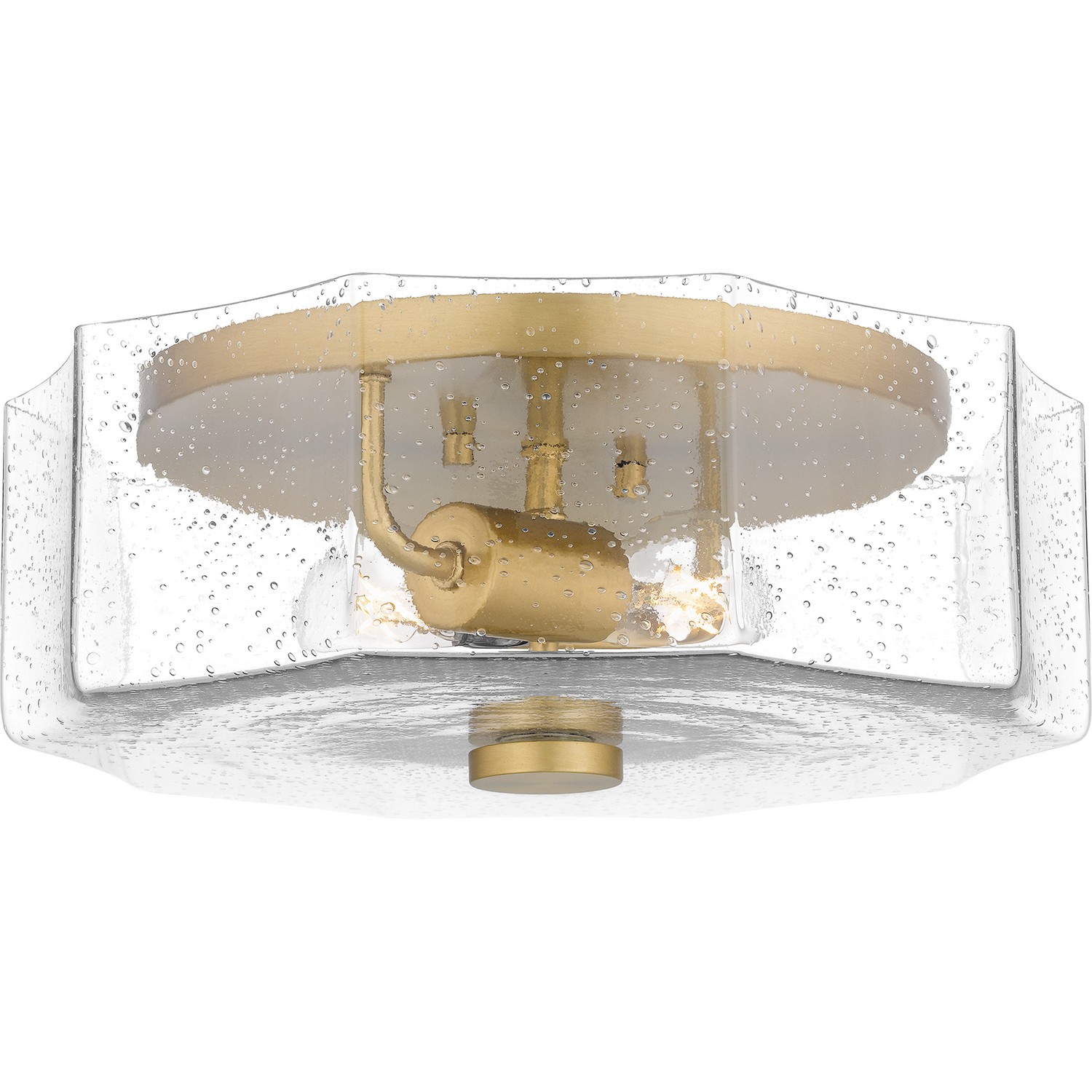 Aged Brass Two Light Flush Mount from the Quoizel Flush Mount Collection