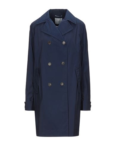 Woman Overcoat & Trench Coat Midnight blue Size 2 Cotton, Polyurethane, Acetate