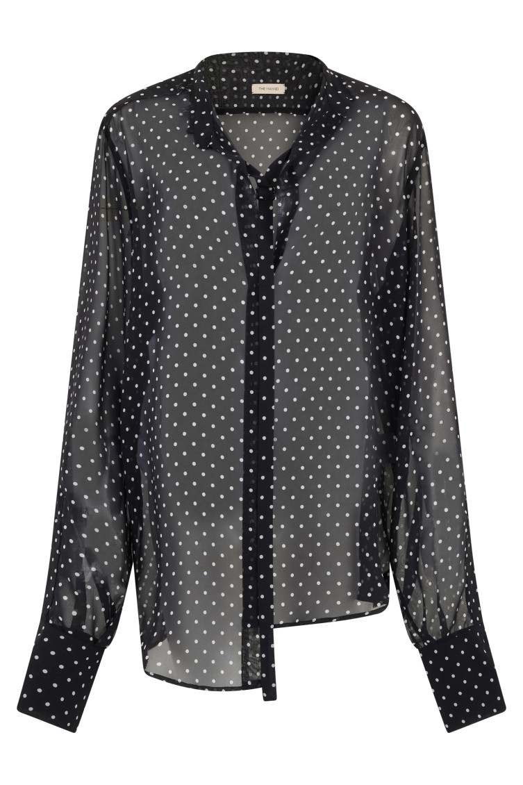 Black Regular Polka Dot Shirt