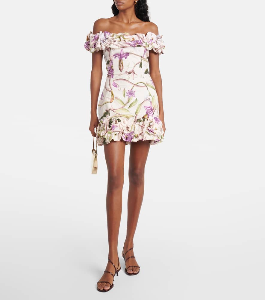 Jardin Mutisia floral cotton minidress