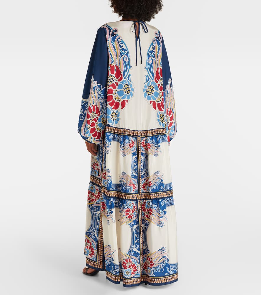 Vesta printed silk maxi dress