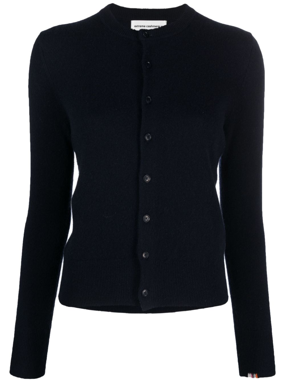 Round-neck cashmere cardigan - Blue