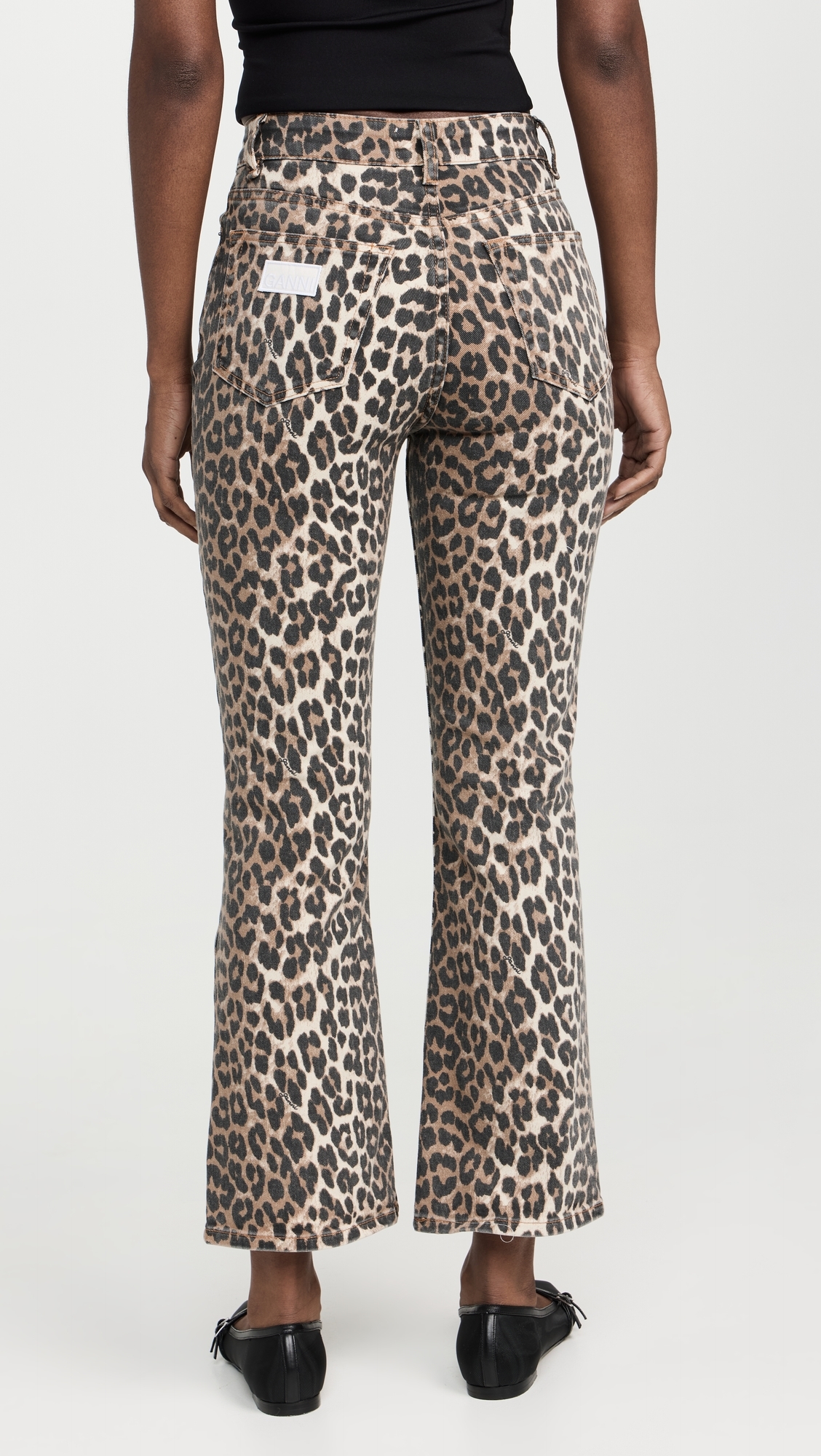 Print Denim Betzy Cropped Jeans Leopard