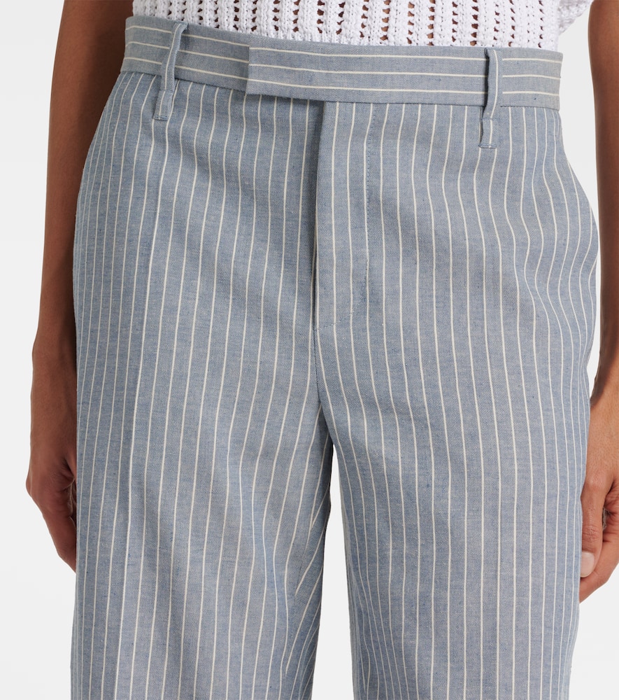 Linen and cotton-blend wide-leg pants
