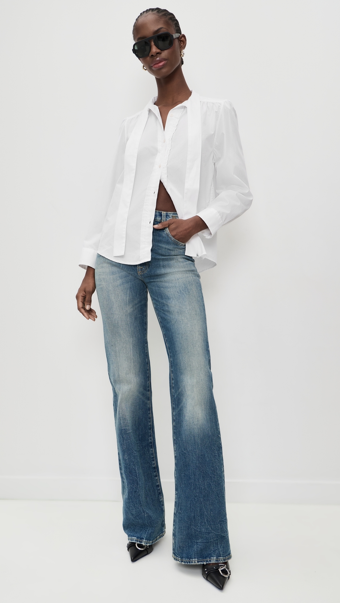 Neck Tie Shirt White