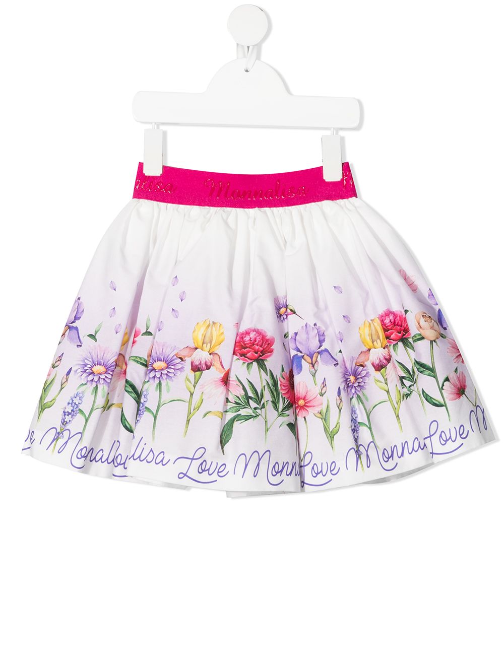 Floral-print pleated skirt - White