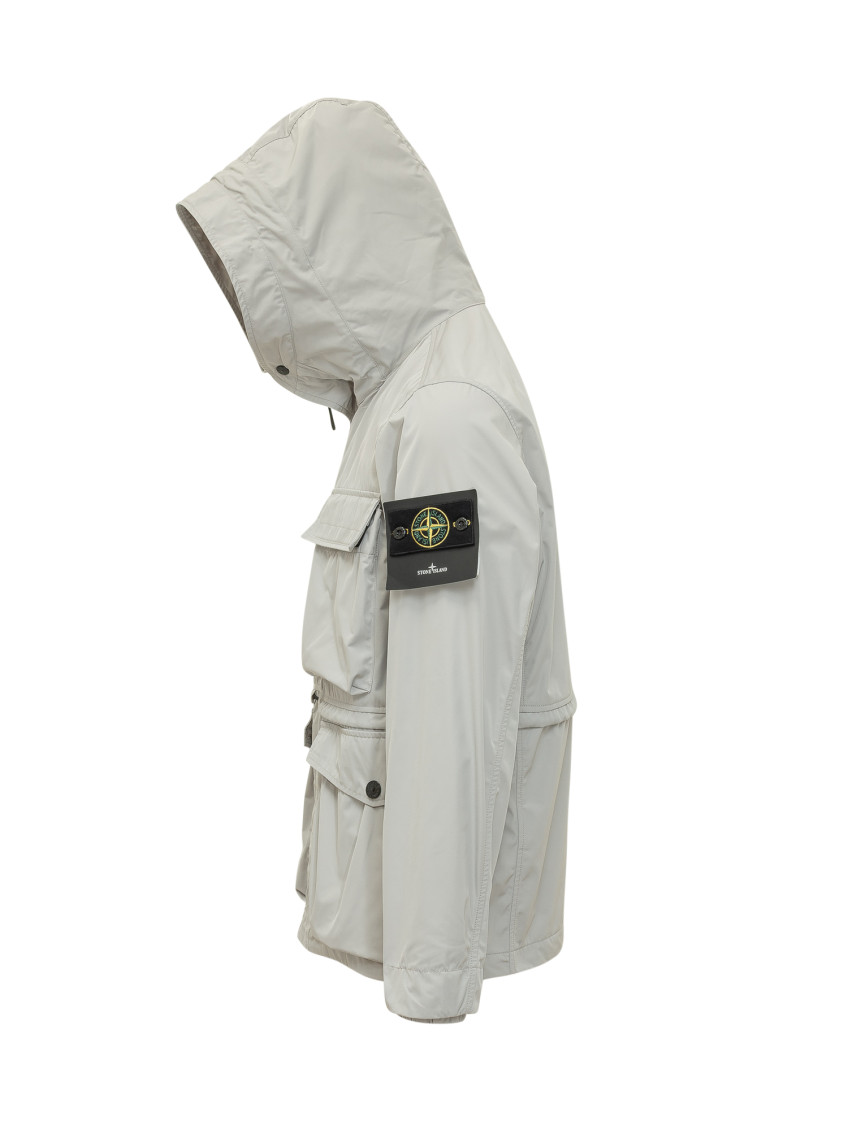 Grey Solid Hood Jacket