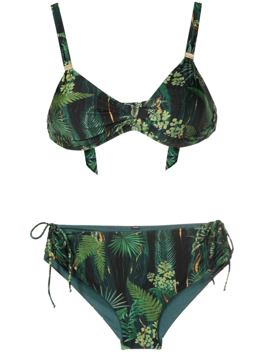 Marcela leaf-print bikini - Green