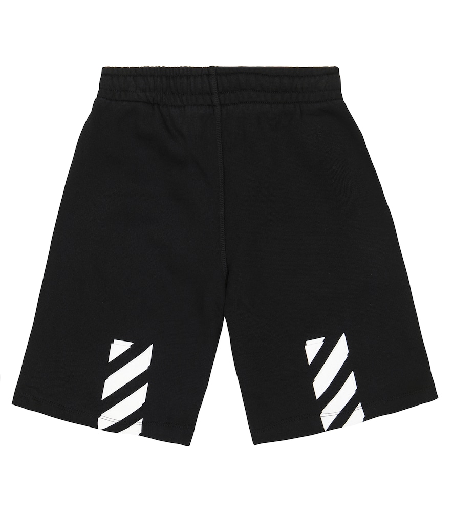 Off-White Kids Logo cotton jersey track shorts