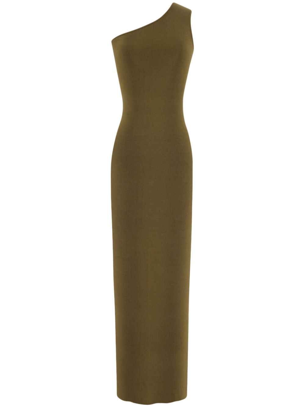 One-shoulder silk maxi dress - 3250 VERT MOUSSE