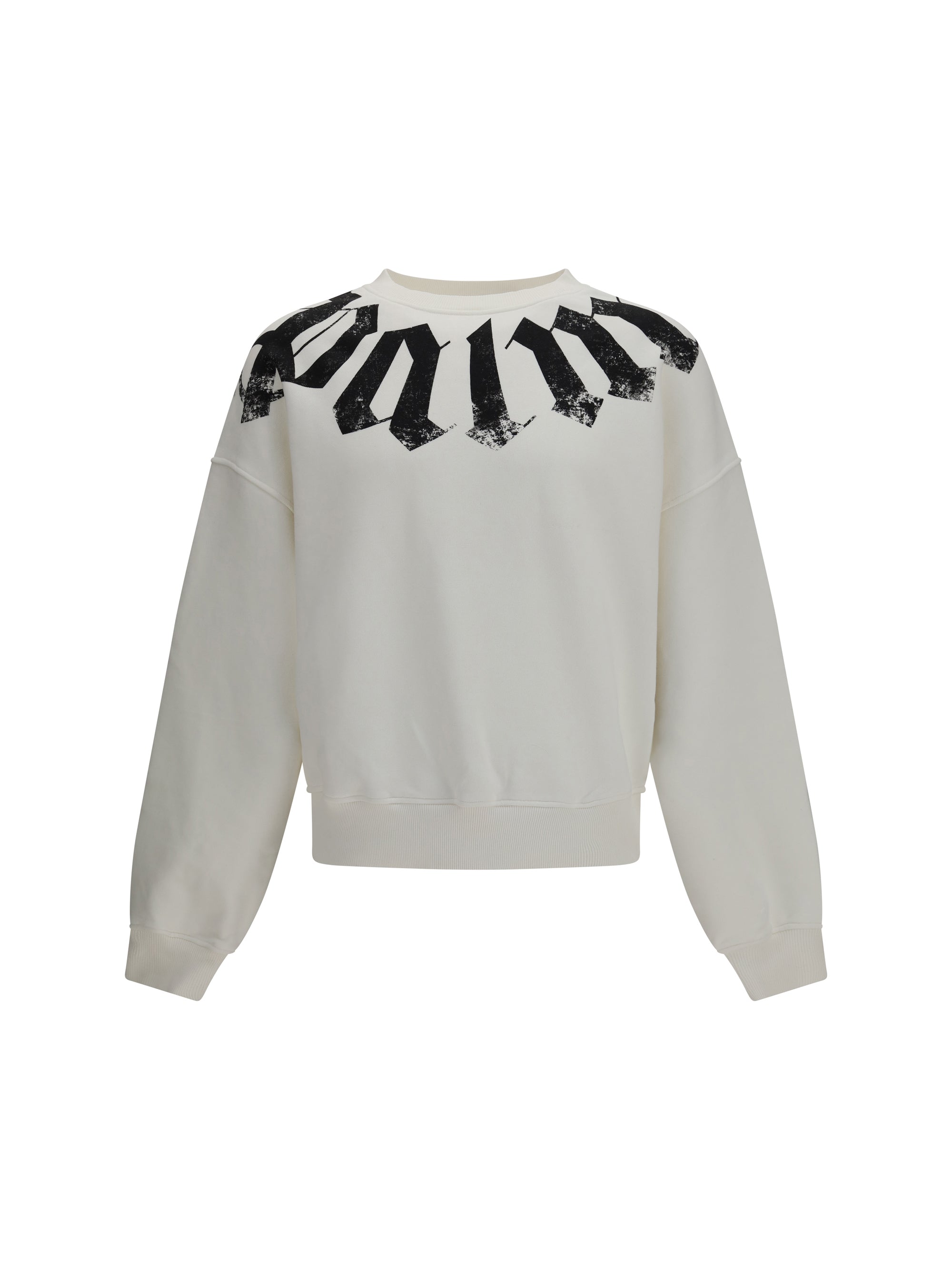 Big Neck Logo Print Sweatshirt — White